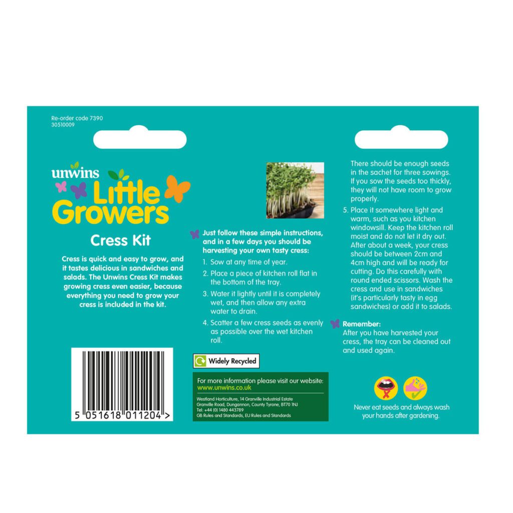 Unwins Cress Seed Grow Kit 5051618011204 2